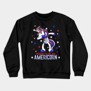 Dabbing Unicorn 4th of July- Crewneck Sweatshirt